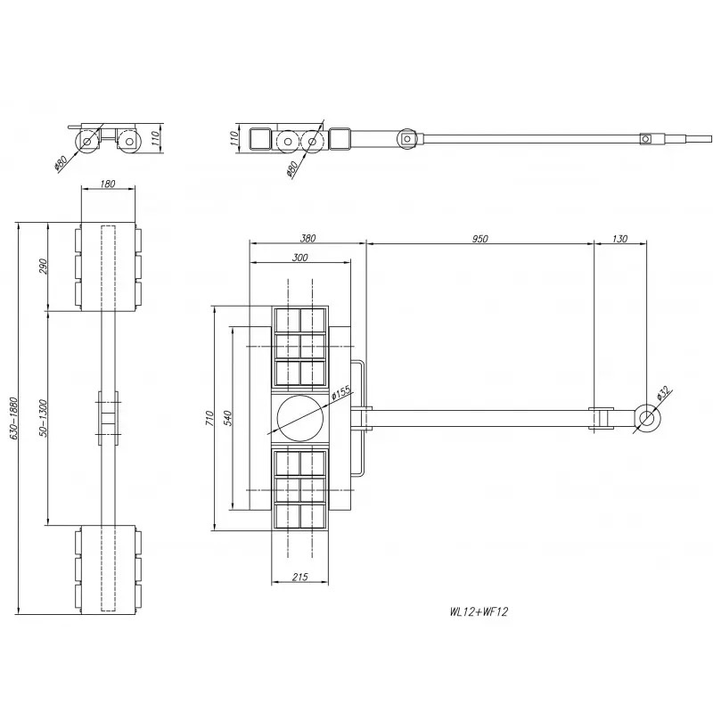 Zestaw rolek transportowych 24T (WL12 + WF12) 3